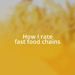 How I rate fast food chains