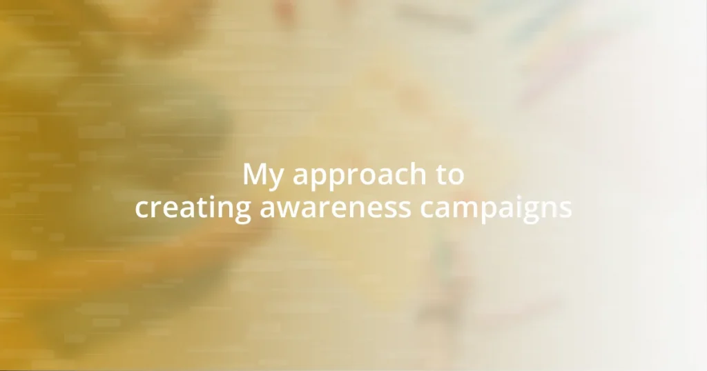 My approach to creating awareness campaigns