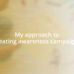 My approach to creating awareness campaigns