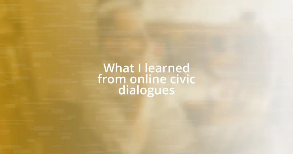 What I learned from online civic dialogues