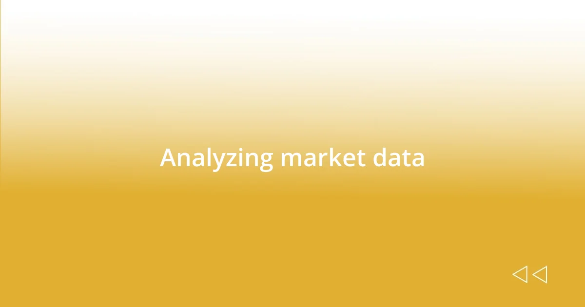 Analyzing market data